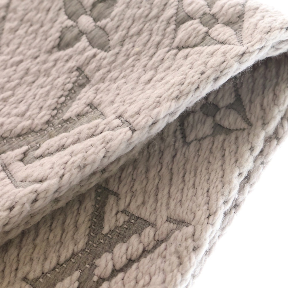 LOUIS VUITTON(ルイヴィトン) エシャルプ・ロゴマニア フリンジ マフラー ウール×シルク グリペルル ライトパープル M74742