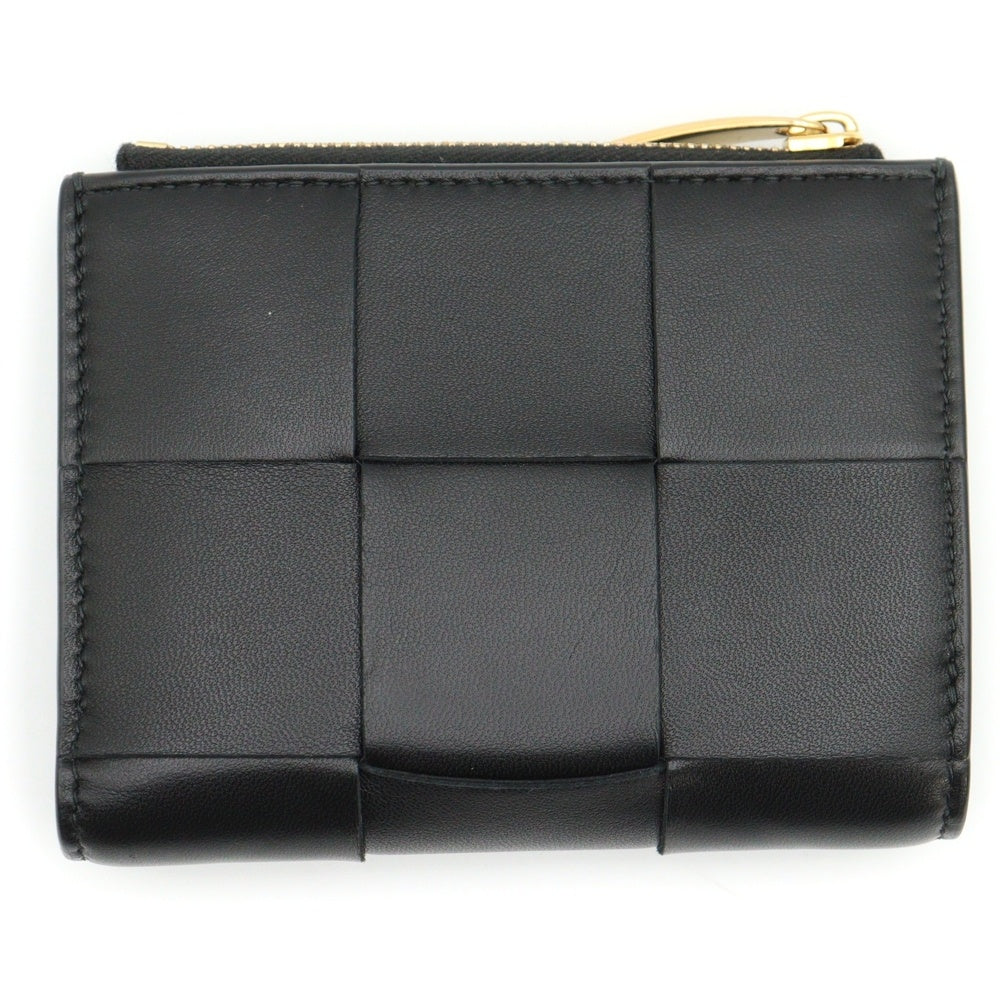BOTTEGA VENETA(ボッテガヴェネタ) カセット スモールウォレット ブラック レザー 二つ折り財布 742698