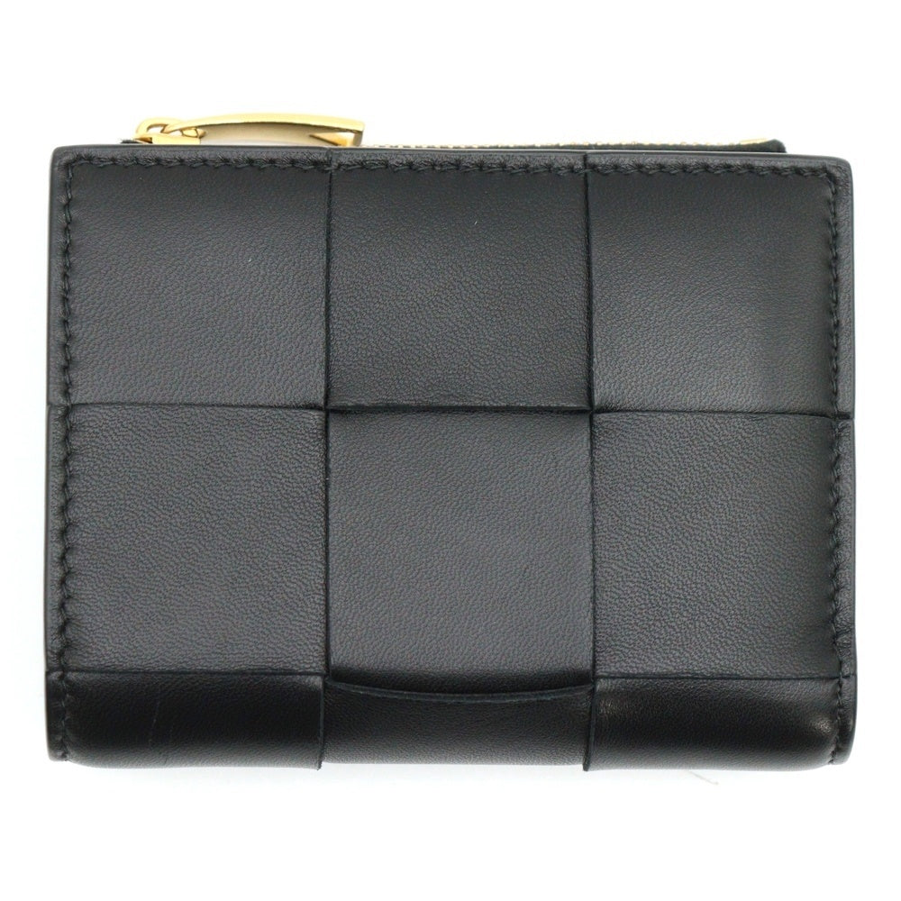 BOTTEGA VENETA(ボッテガヴェネタ) カセット スモールウォレット ブラック レザー 二つ折り財布 742698