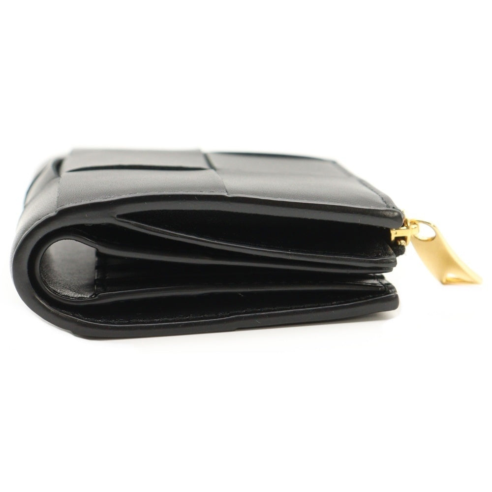 BOTTEGA VENETA(ボッテガヴェネタ) カセット スモールウォレット ブラック レザー 二つ折り財布 742698