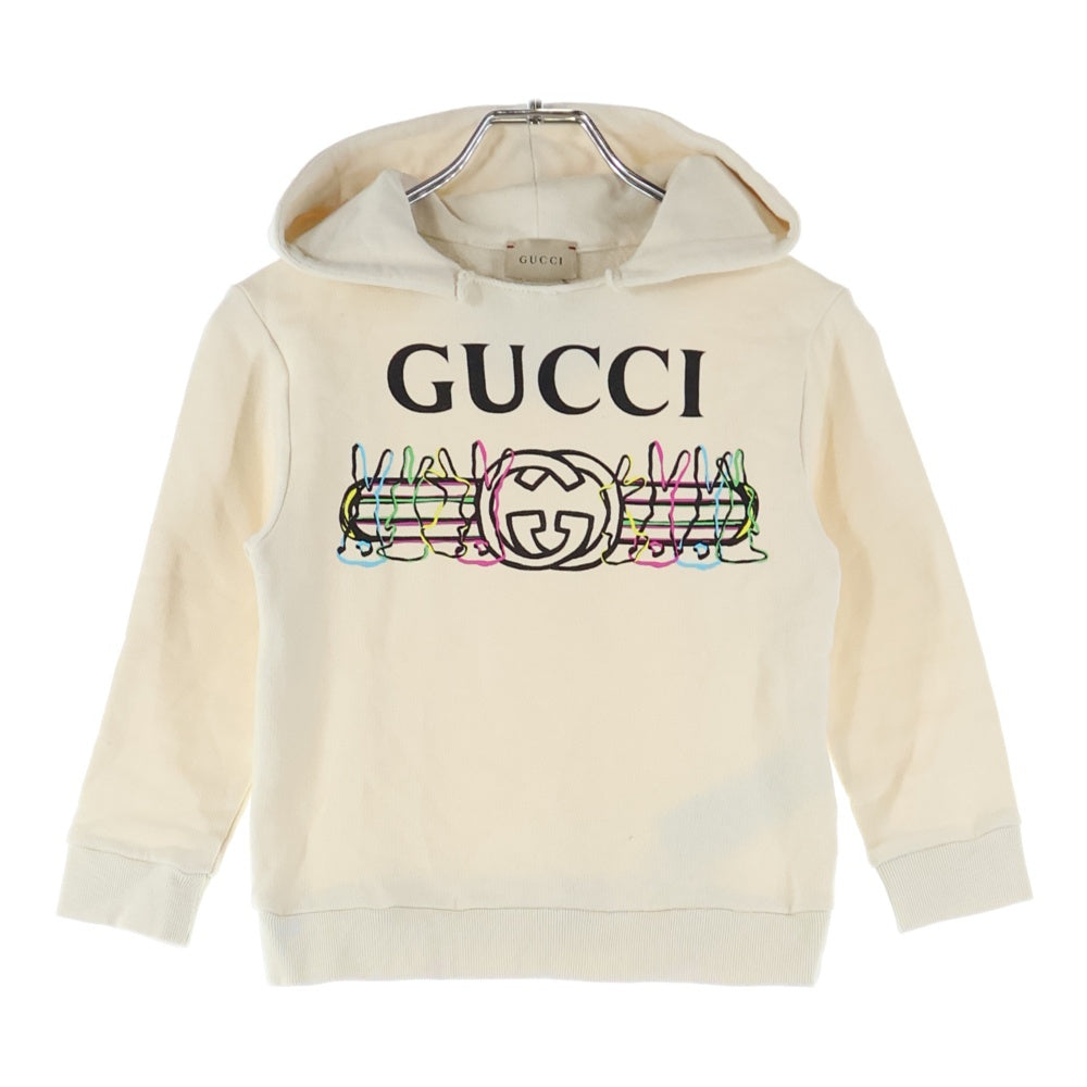 GUCCI(グッチ) チルドレンズ ラビットロゴプルオーバースウェットパーカー ベージュ キッズ 611220 XJE3B