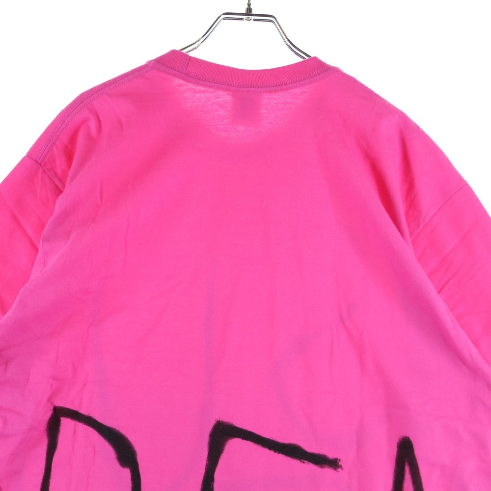 SUPREME(シュプリーム) 25SS Painted Tee Fuchsia ペインテッドロゴ クルーネック半袖Tシャツ カットソー ピンク/ブラック