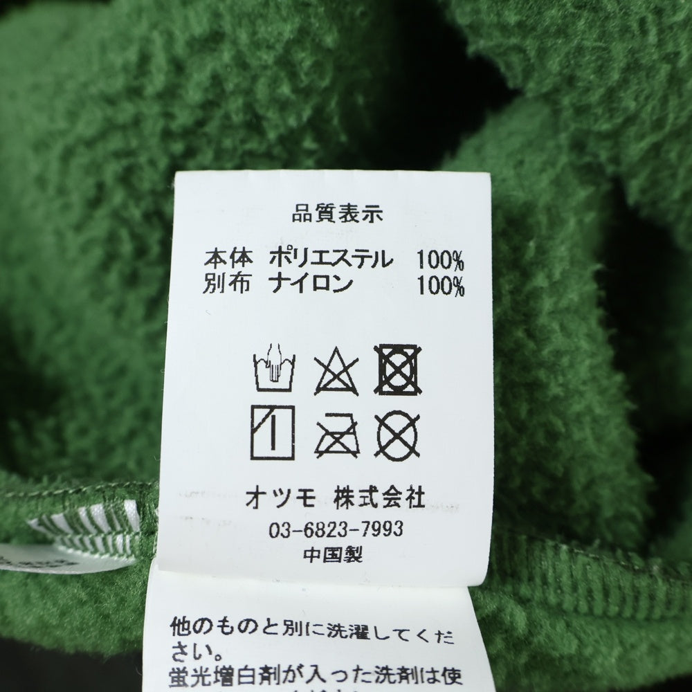 HUMAN MADE(ヒューマンメイド) 22AW Logo Fleece Jacket ナイロン切替ロゴジップアップフリースジャケット カーキ/グリーン