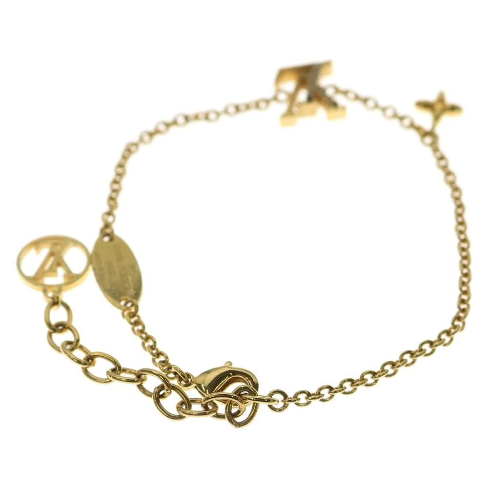 LOUIS VUITTON(ルイヴィトン) LVアイコニック ラインストーン ブレスレット ゴールド チェーン GP M00587
