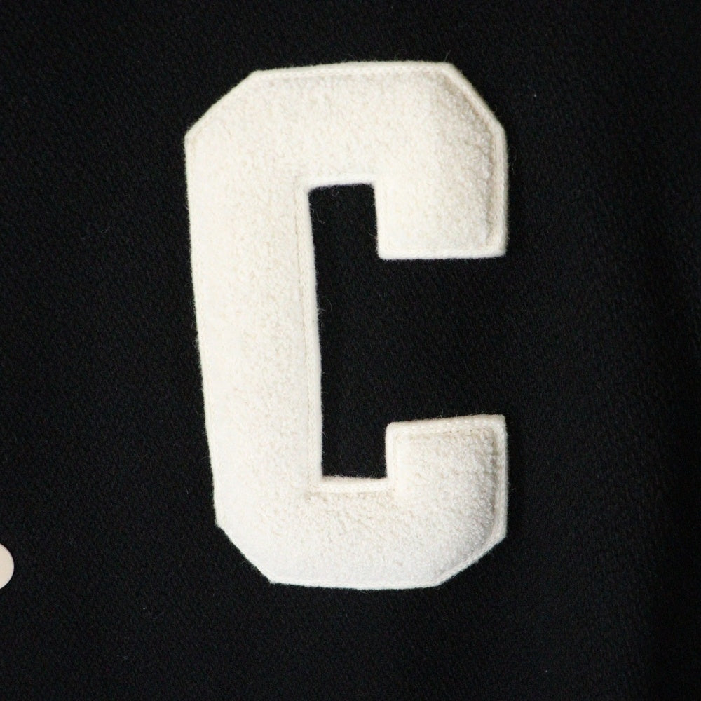 CELINE(セリーヌ) 24SS BASEBALL TEDDY JACKET ベースボール テディ ウール スナップボタン ジャケット ブラック 2V02K896C.38NO