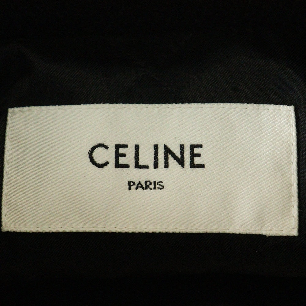 CELINE(セリーヌ) 24SS BASEBALL TEDDY JACKET ベースボール テディ ウール スナップボタン ジャケット ブラック 2V02K896C.38NO