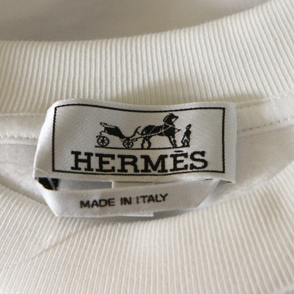 HERMES(エルメス) 24SS Boite Surprise ボワットシュルプリーズ サプライズボックス クルーネック長袖スウェットトレーナー ホワイト