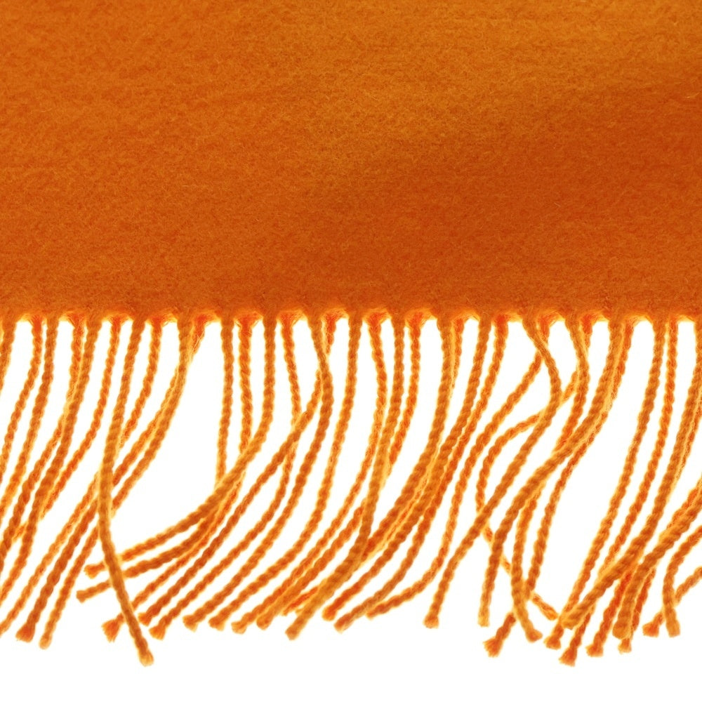 HERMES(エルメス) フリンジ マフラー ボーダー カシミア100% オレンジ