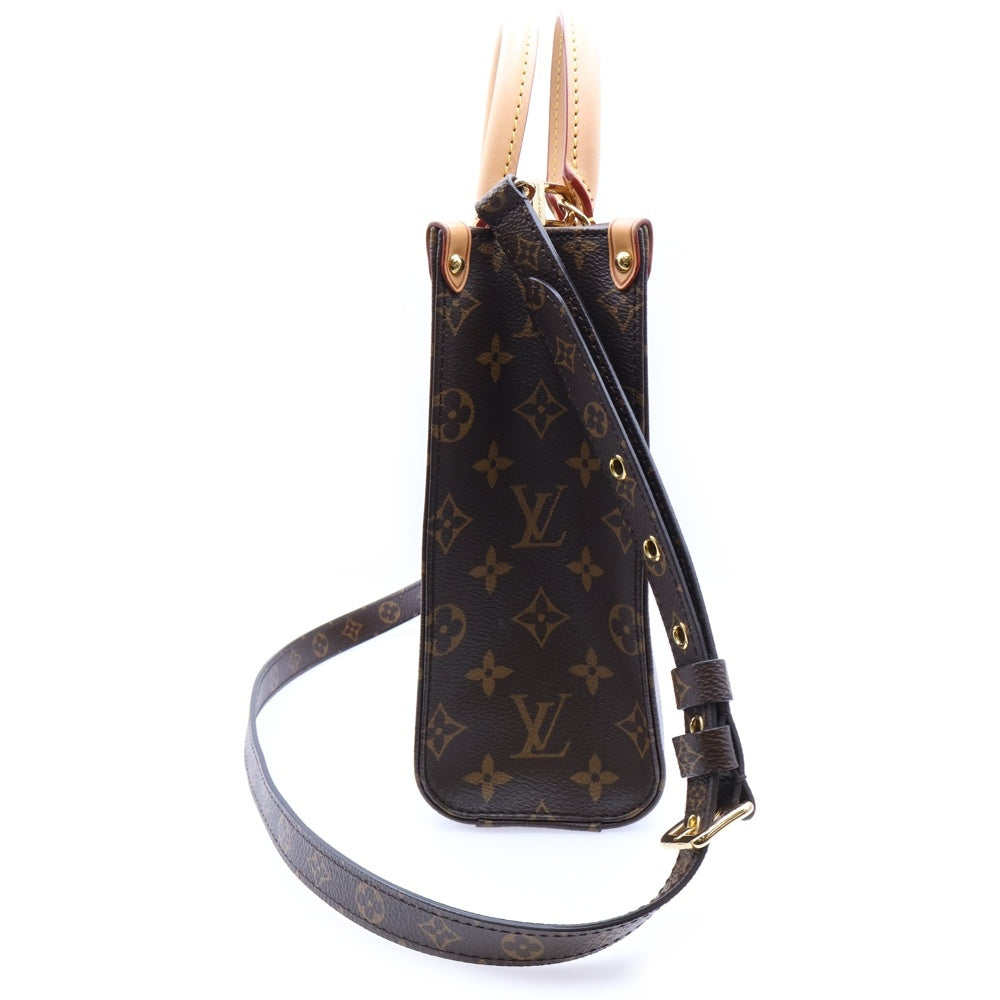 LOUIS VUITTON(ルイヴィトン) サックプラBB モノグラム PVC レザー 2WAY ハンド ショルダーバッグ ゴールド金具 ブラウン M46265