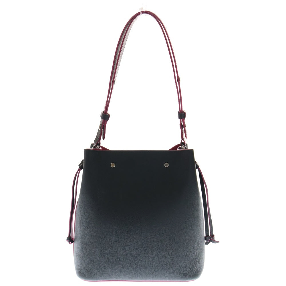 LOUIS VUITTON(ルイヴィトン) ロックミー バケット LVロゴプレート ターンロック ノワール レザー ワンショルダーバッグ シルバー金具 ブラック/ピンク M54677