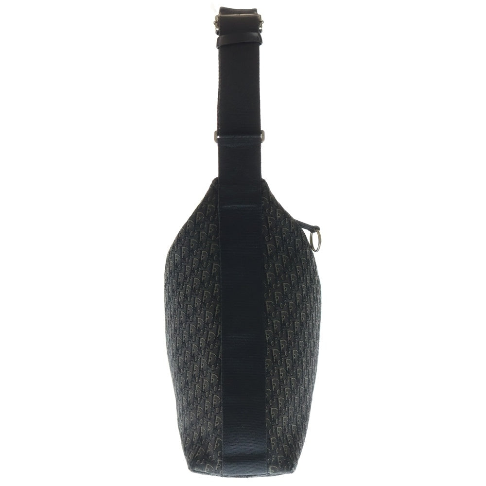 Christian Dior(クリスチャンディオール) トロッター ショルダー ハンドバッグ ワンショルダーバッグ ブラック レザー×キャンバス シルバー金具