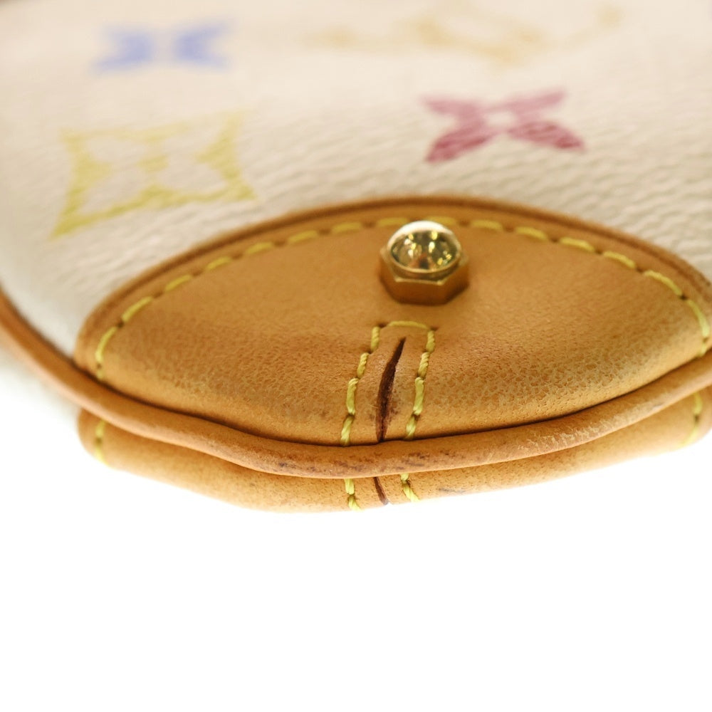 CHANEL(シャネル) ポシェット ミラMM モノグラム マルチカラー PVC レザー アクセサリーポーチ ハンドバッグ ゴールド金具 ホワイト/ブラウン M60096