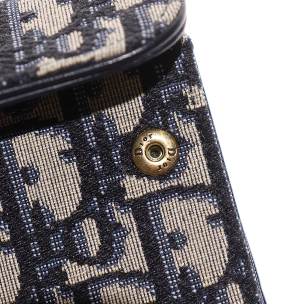 Christian Dior(クリスチャンディオール) サドル 三つ折り財布 ウォレット オブリーク キャンバス ネイビー