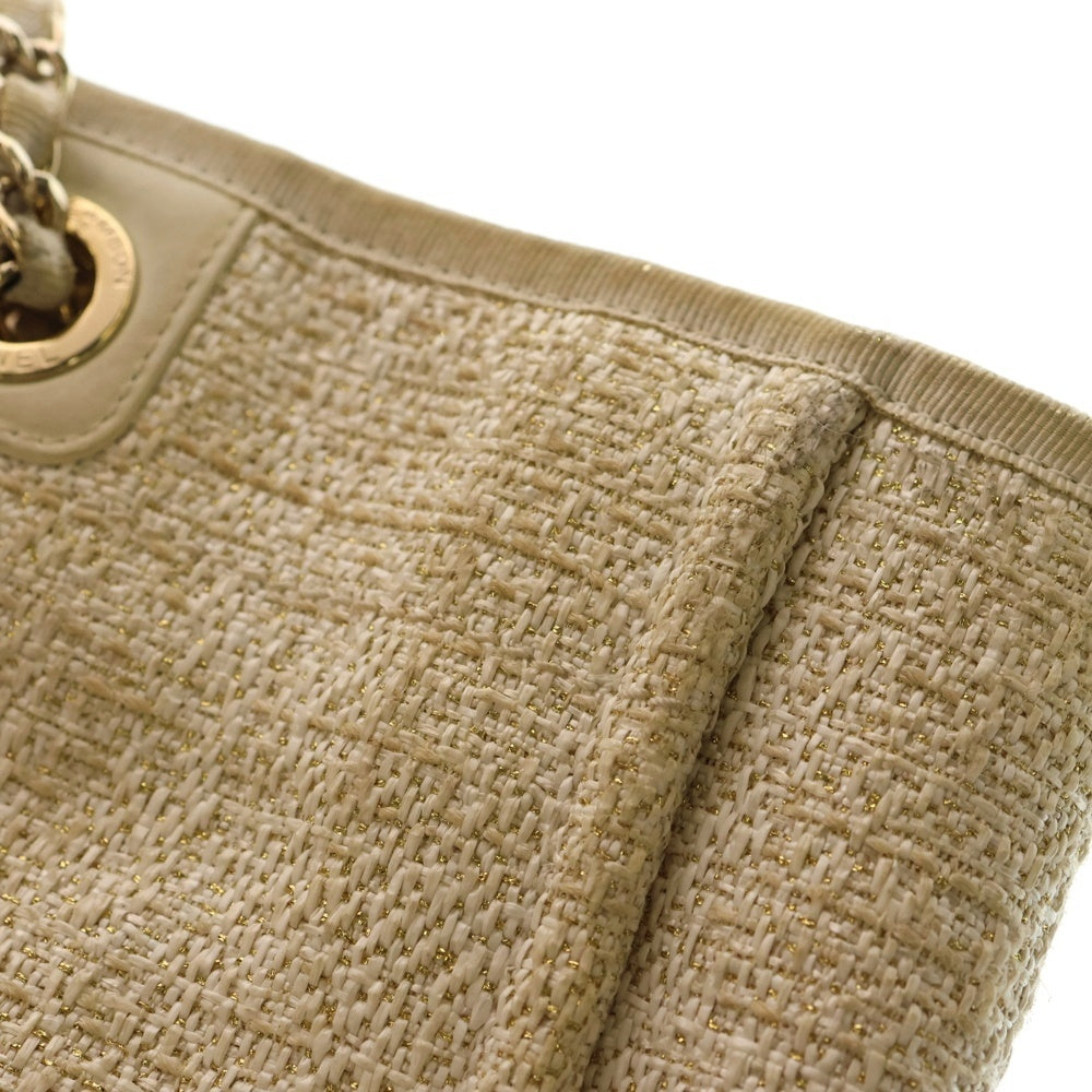 CHANEL(シャネル) ドーヴィル トートバッグ ハンドバッグ アイボリー ゴールド金具