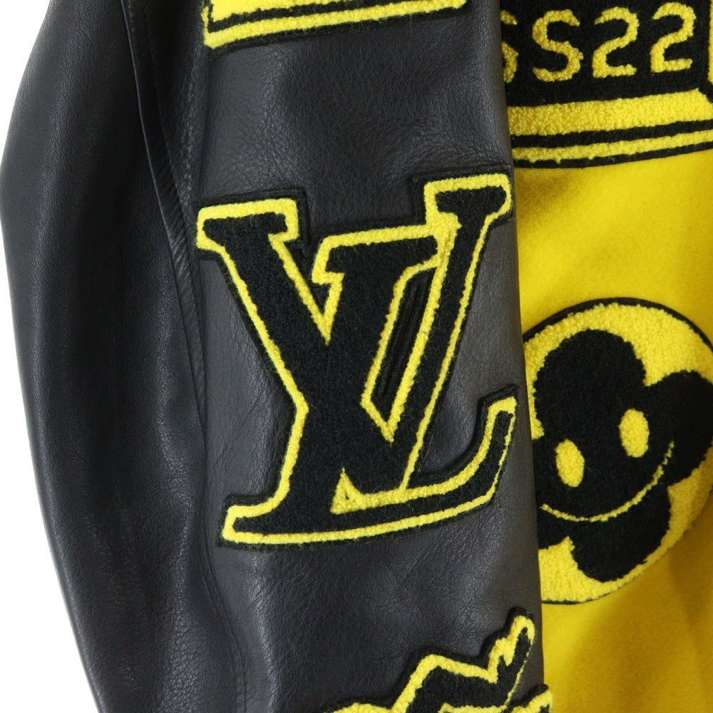 新品タグ付　LOUIS VUITTON　ブルゾン　モノグラム　ロゴワッペン　黒 LOUIS VUITTON(ルイヴィトン) 22SS LV ワッペンロゴ パンサー レザー