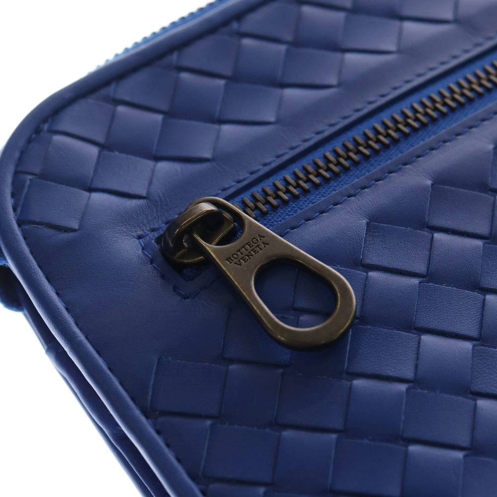 BOTTEGA VENETA(ボッテガヴェネタ) イントレチャート レザー クラッチ セカンドバッグ ドキュメントケース ブルー