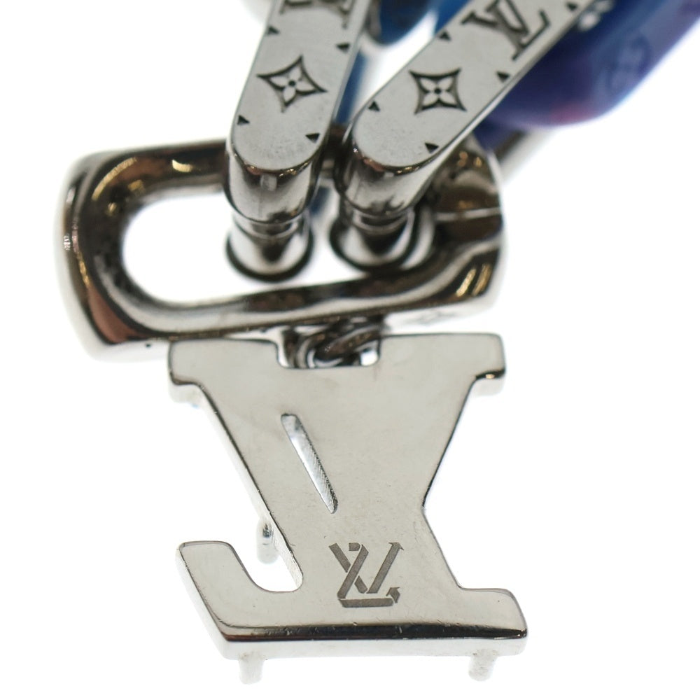 LOUIS VUITTON(ルイヴィトン) モノグラム チェーンブレスレット シルバー×ブルー M1229L