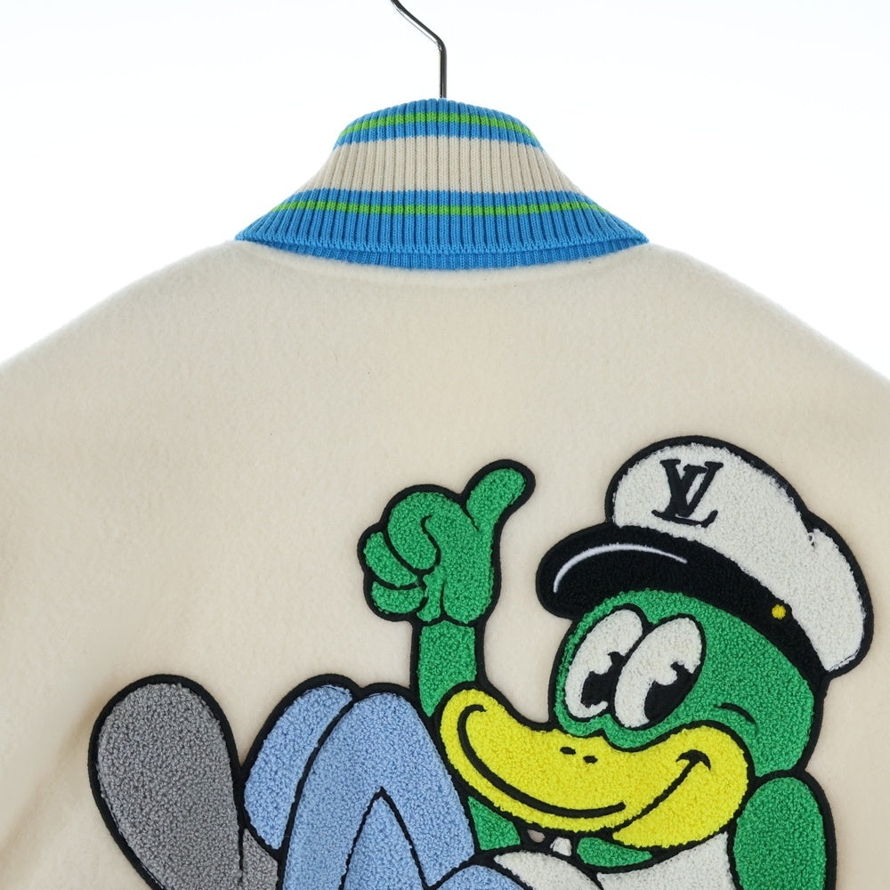 LOUIS VUITTON(ルイヴィトン) 23SS レインボープレイ グラウンド バーシティ ラバーロゴ バックワッペン モノグラム ウール ジャケット ブルゾン スタジャン RM231 YC8 HOL63E