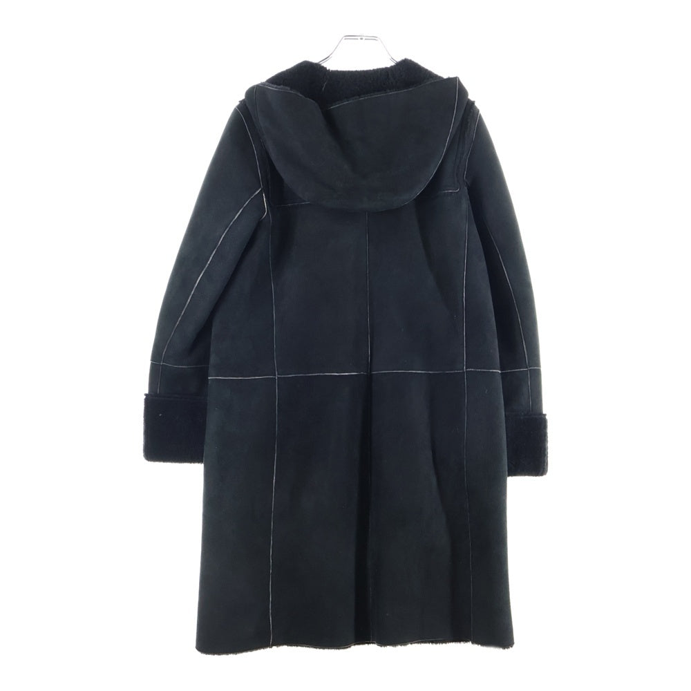 BURBERRY(バーバリー) ムートン スエード ラムレザー ボアライニング トグルボタン ダッフルコート ブラック レディース FR095-733-09