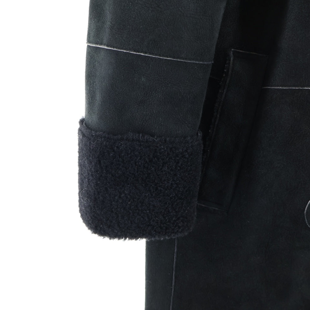 BURBERRY(バーバリー) ムートン スエード ラムレザー ボアライニング トグルボタン ダッフルコート ブラック レディース FR095-733-09
