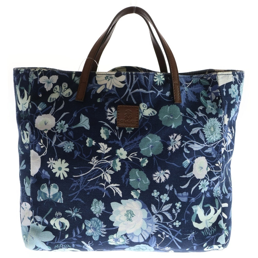 GUCCI(グッチ) グッチ キッズ トートバッグ ハンドバッグ キャンバス ネイビー フラワー 284721