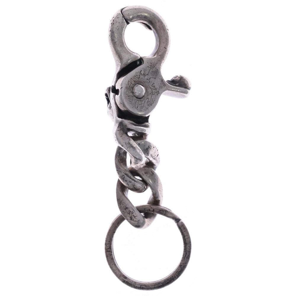 STANLEY GUESS(スタンリーゲス) Wスカルモチーフ ルビーキーチェーン キーリング シルバー