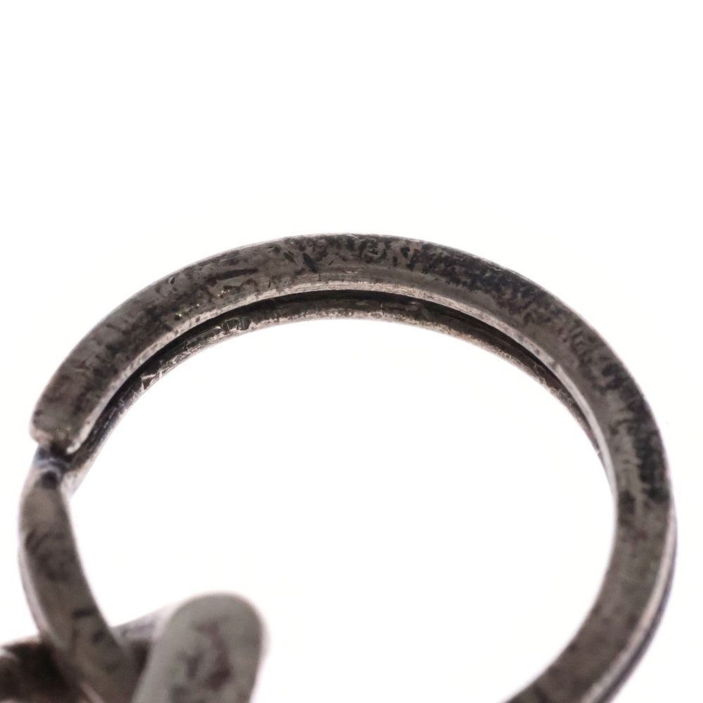 STANLEY GUESS(スタンリーゲス) Wスカルモチーフ ルビーキーチェーン キーリング シルバー