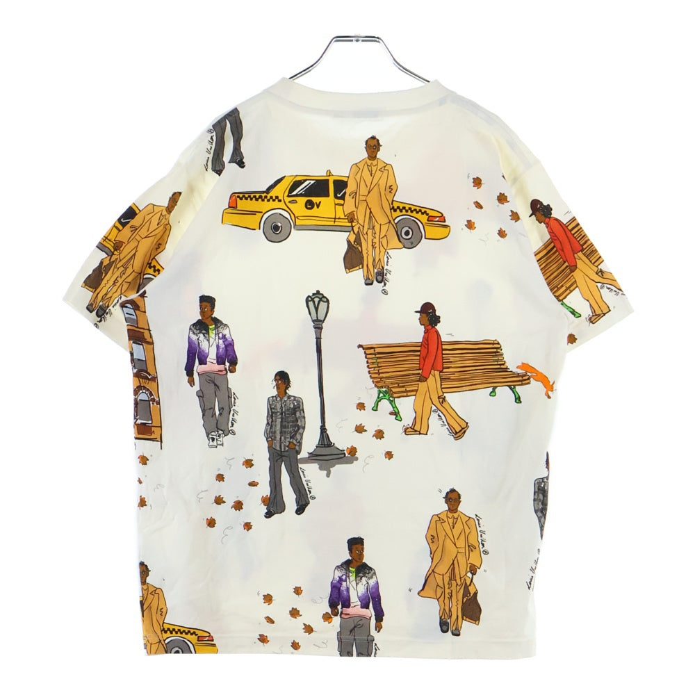 LOUIS VUITTON(ルイヴィトン) 19AW ニューウォーカーズヴァージアル 総柄プリント クルーネック 半袖Tシャツ カットソー ホワイト RM192 NPG HHY91W
