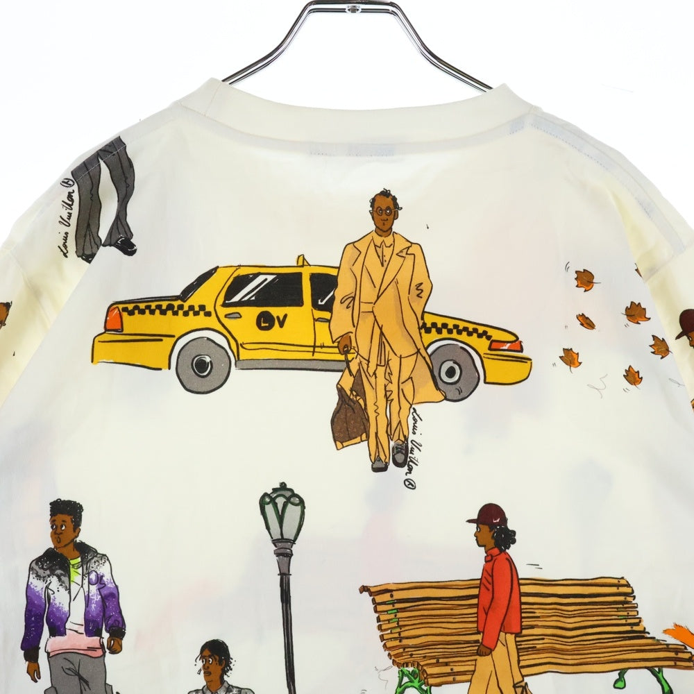 LOUIS VUITTON(ルイヴィトン) 19AW ニューウォーカーズヴァージアル 総柄プリント クルーネック 半袖Tシャツ カットソー ホワイト RM192 NPG HHY91W