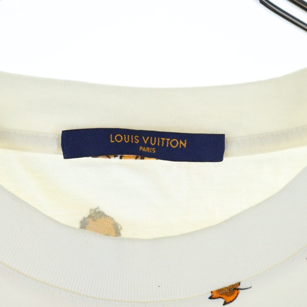 LOUIS VUITTON(ルイヴィトン) 19AW ニューウォーカーズヴァージアル 総柄プリント クルーネック 半袖Tシャツ カットソー ホワイト RM192 NPG HHY91W