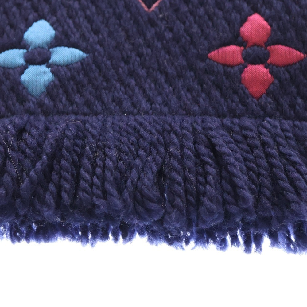 せいせい ルイヴィトン マフラー スヌード ウール　ネイビーブルー カシミヤ素材で柔らかい☆】ルイヴィトン マフラー (Louis Vuitton