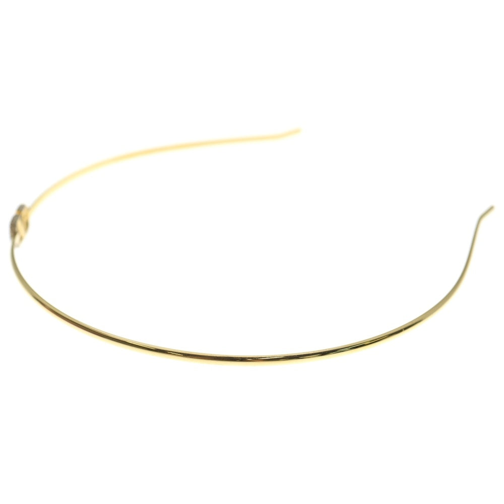 Valentino Giuliattini(ヴァレンチノ ジュリアティー二) Vロゴ シグネチャー メタル スワロフスキークリスタル カチューシャ ヘアバンド ゴールド レディース