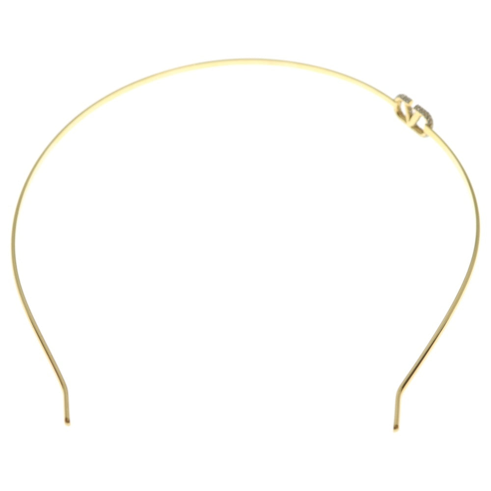 Valentino Giuliattini(ヴァレンチノ ジュリアティー二) Vロゴ シグネチャー メタル スワロフスキークリスタル カチューシャ ヘアバンド ゴールド レディース