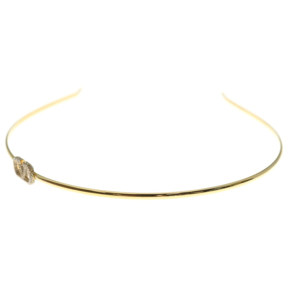 Valentino Giuliattini(ヴァレンチノ ジュリアティー二) Vロゴ シグネチャー メタル スワロフスキークリスタル カチューシャ ヘアバンド ゴールド レディース