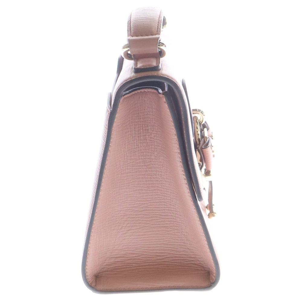 FERRAGAMO(フェラガモ) ヴァラ ハンドバッグ ピンク レザー ゴールド金具 レディース
