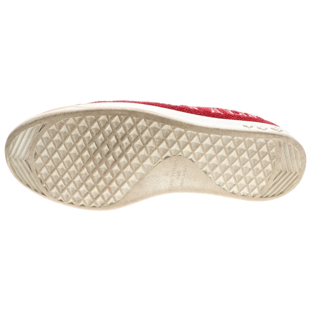 LOUIS VUITTON(ルイヴィトン) ルクセンブルグライン ロゴ刺繍 パイル レザー レースアップ ローカットシューズ スニーカー ホワイト/レッド/ブルー