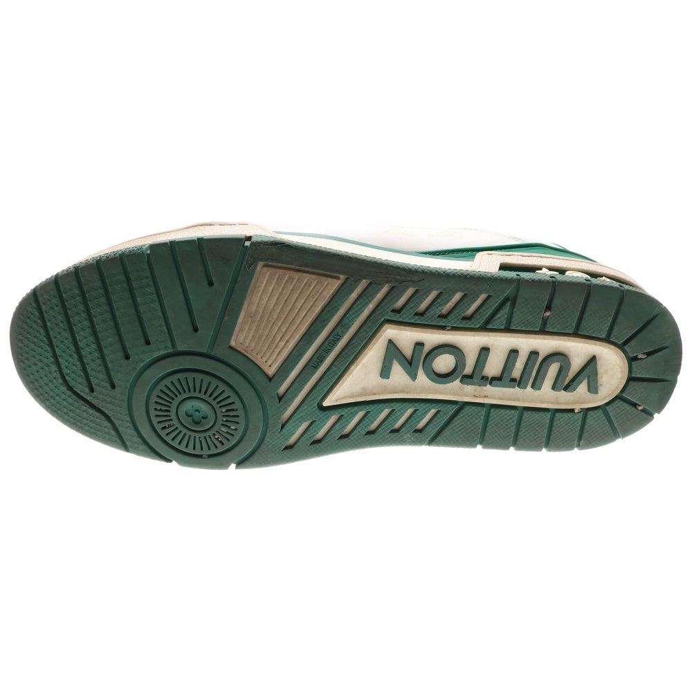 LOUIS VUITTON(ルイヴィトン) LV トレイナー ライン レザー レースアップ ローカットシューズ スニーカー ホワイト/グリーン 1ABFAU