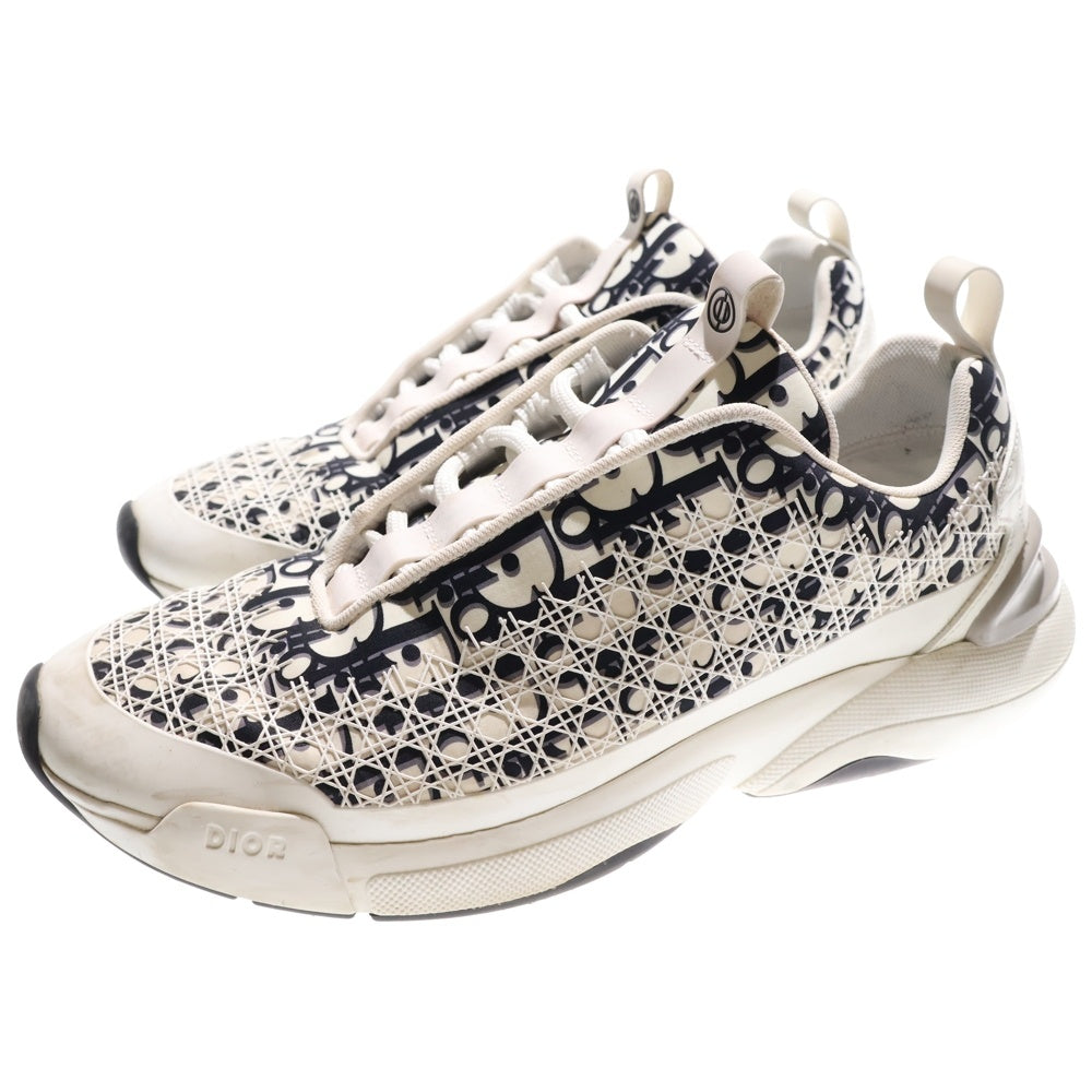 DIOR(ディオール) B24 オブリーク 総柄プリント テクニカルファブリック レースアップ ローカットシューズ スニーカー ホワイト