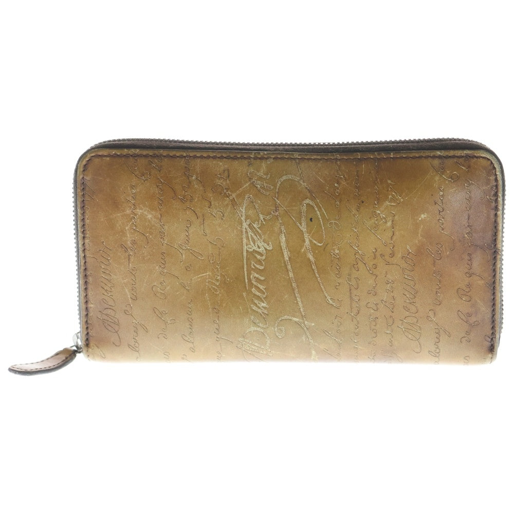 Berluti(ベルルッティ) カリグラフィ イタウバ ロングジップウォレット ブラウン レザー 長財布 レディース