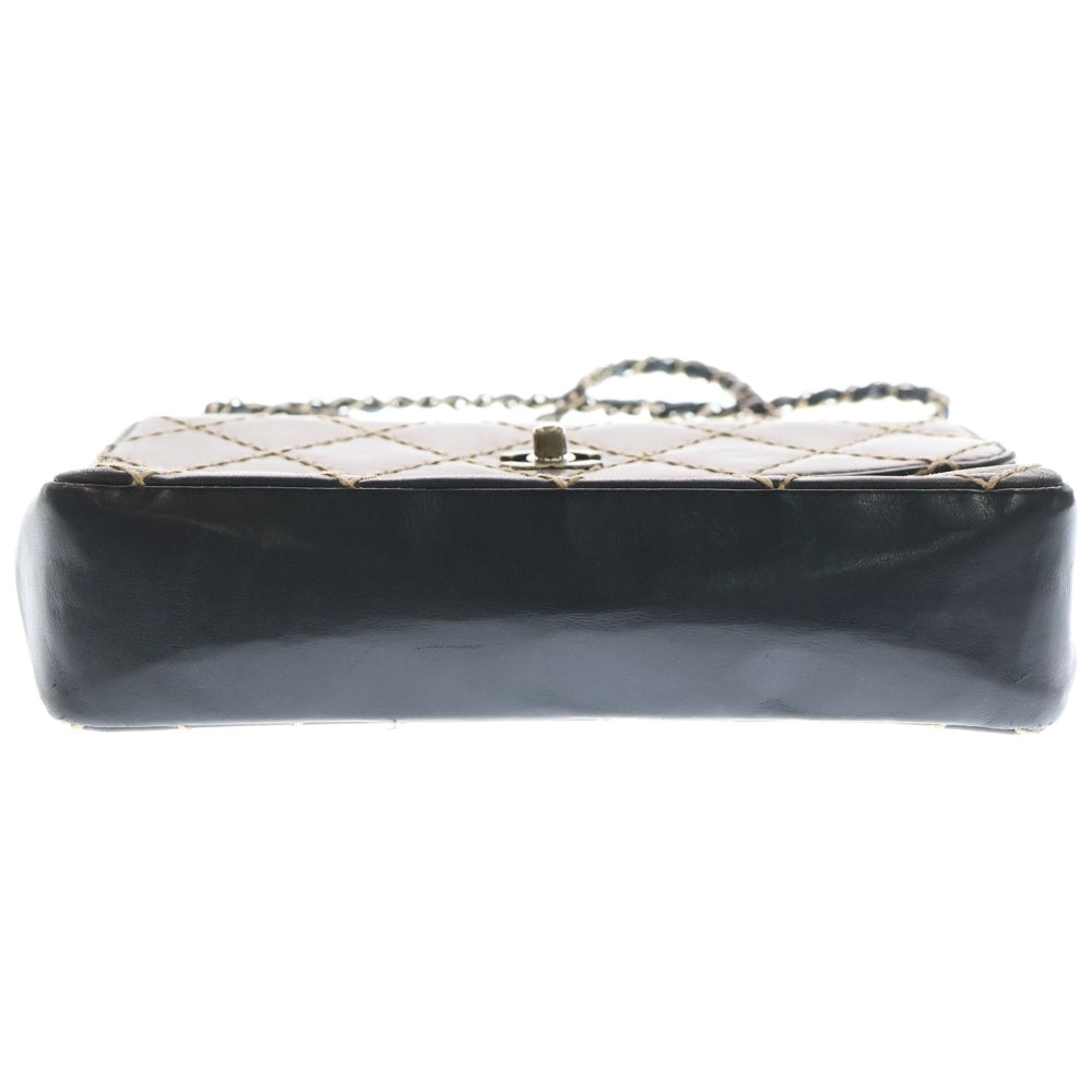 CHANEL(シャネル) シャネル ワイルドステッチ チェーンショルダーバッグ ハンドバッグ S/S ブラック シルバー金具 ラムスキン レディース