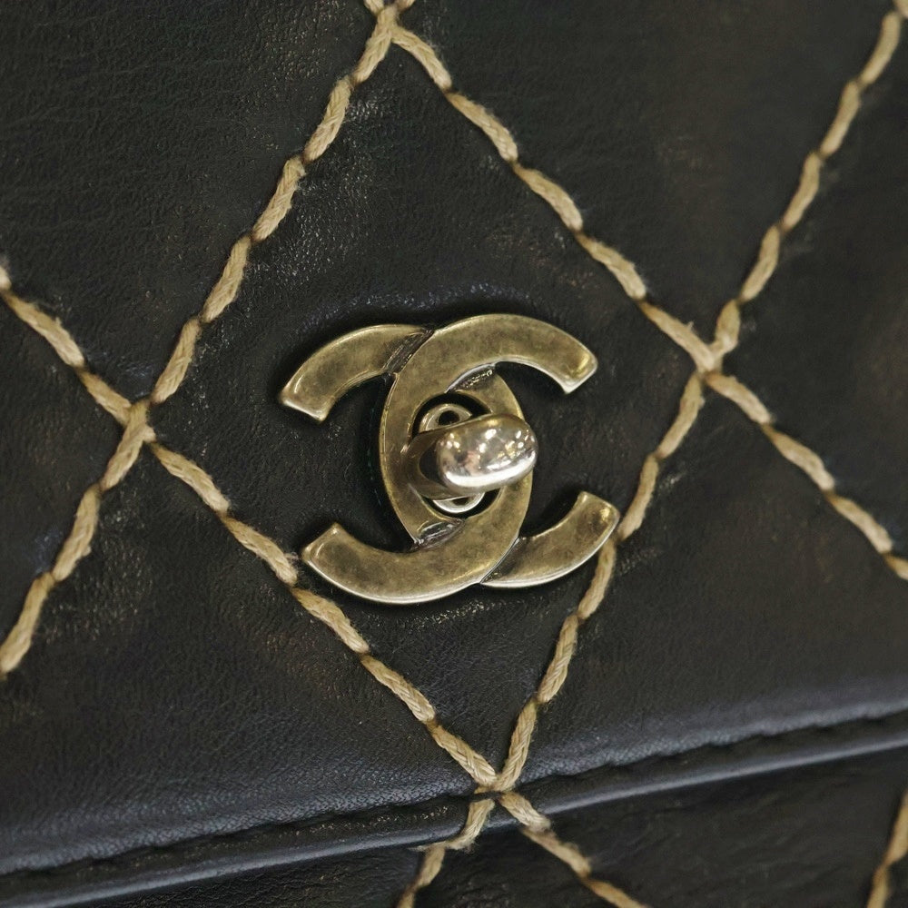 CHANEL(シャネル) シャネル ワイルドステッチ チェーンショルダーバッグ ハンドバッグ S/S ブラック シルバー金具 ラムスキン レディース
