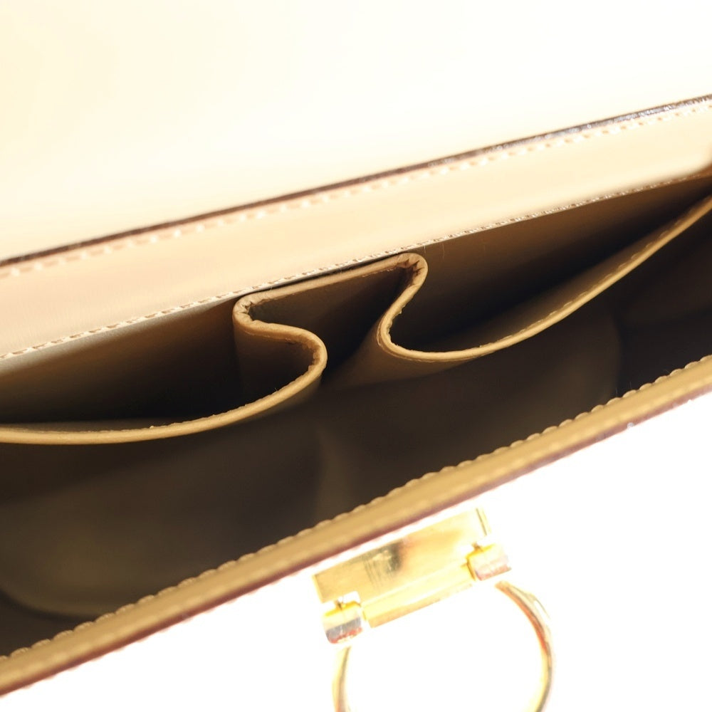 CELINE(セリーヌ) ダブルフラップハンドルバッグ ベージュ レザー ゴールド金具 レディース