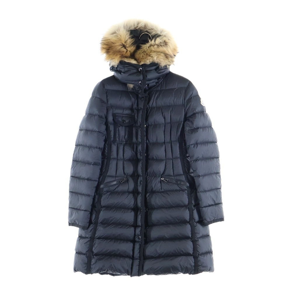 MONCLER(モンクレール) 17AW HERMIFER エルミファー ワッペンロゴ フーデッド ジップアップ ダウン ロング ジャケット ブラック レディース C20934990015 53048