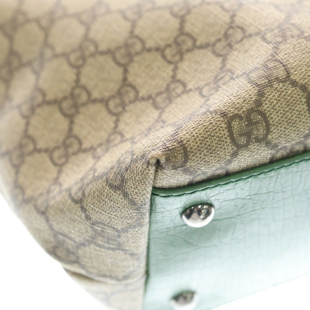 GUCCI(グッチ) GGスプリーム PVC レザー ハンド トートバッグ シルバー