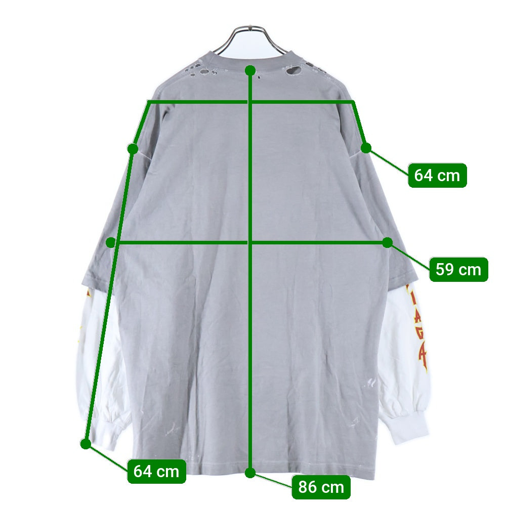 BALENCIAGA(バレンシアガ) 22SS METAL DOUBLE SLEEVE ダメージ加工