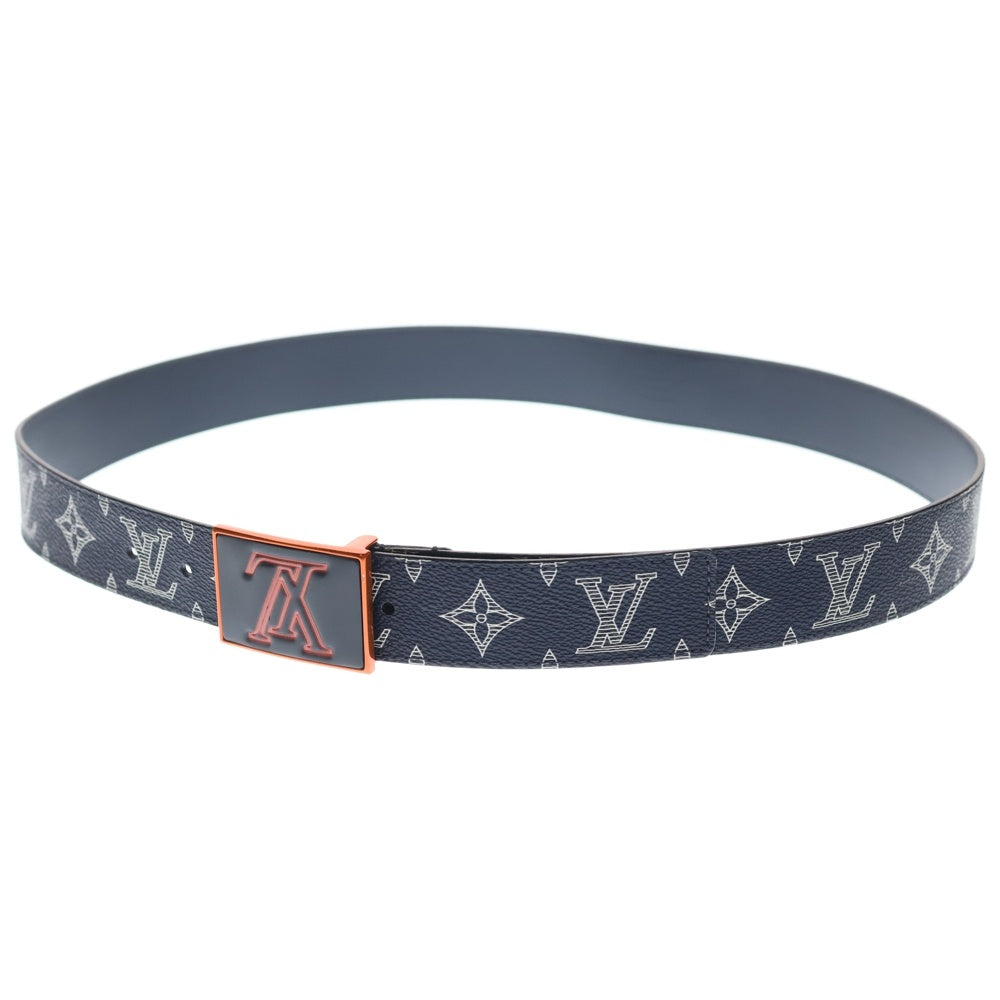 LOUIS VUITTON(ルイヴィトン) サンチュール・メトロポール モノグラム・キャンバスベルトネイビー レザー M0049T オレンジ金具
