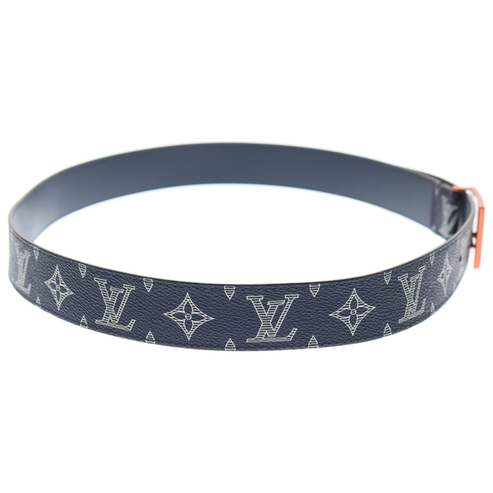 LOUIS VUITTON(ルイヴィトン) サンチュール・メトロポール モノグラム・キャンバスベルトネイビー レザー M0049T オレンジ金具