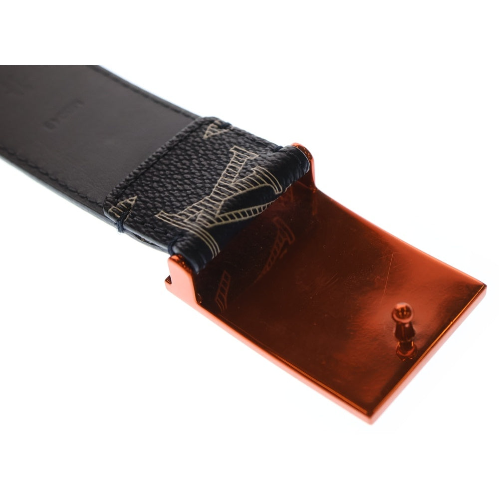 LOUIS VUITTON(ルイヴィトン) サンチュール・メトロポール モノグラム・キャンバスベルトネイビー レザー M0049T オレンジ金具