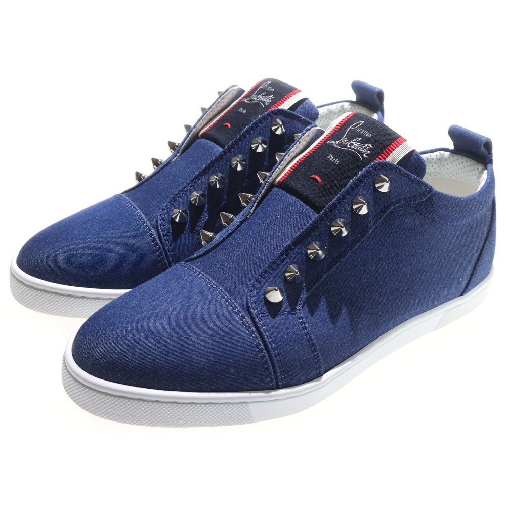 CHRISTIAN LOUBOUTIN(クリスチャンルブタン) スパイクスタッズ デニム ローカットシューズ スニーカー インディゴ レディース