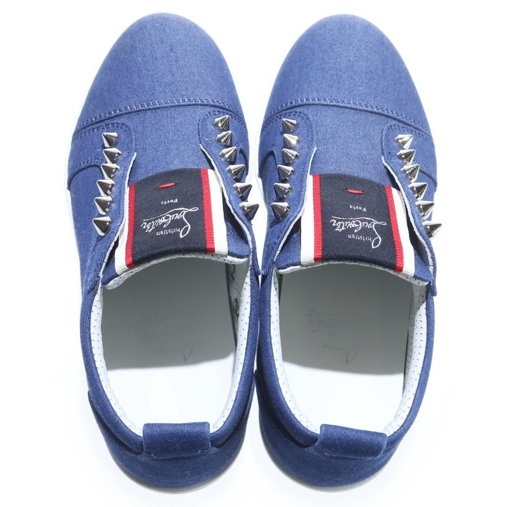 CHRISTIAN LOUBOUTIN(クリスチャンルブタン) スパイクスタッズ デニム ローカットシューズ スニーカー インディゴ レディース